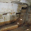 Interior view of bulkhead, floor timbers, and turn of the bilge. 