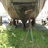 View of keel looking aft from the bow.